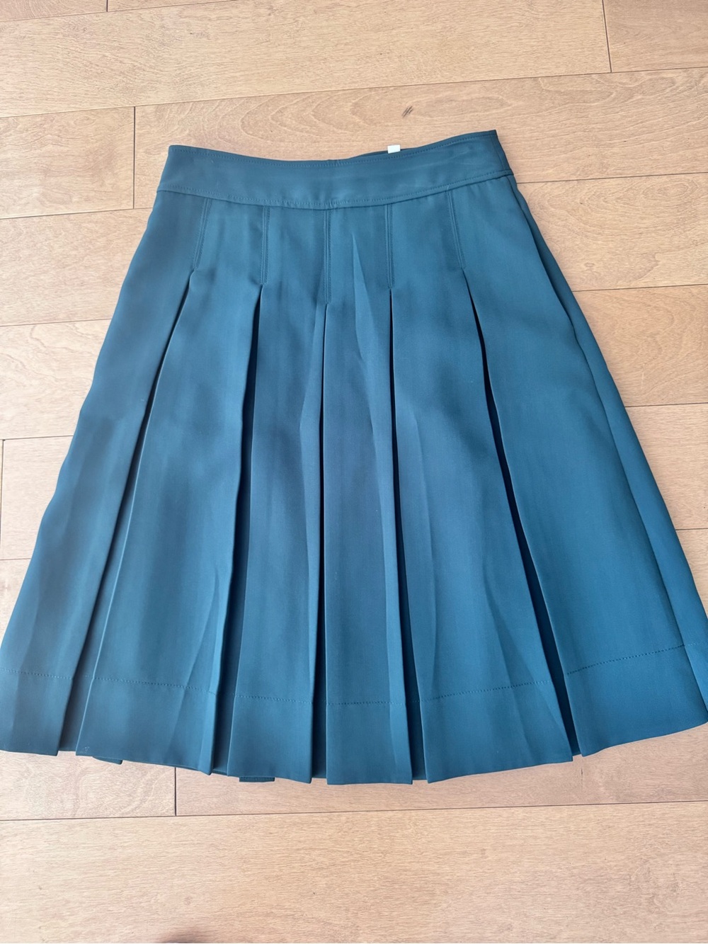 A Loves A Pleated A-Line Skirt in Forest Green